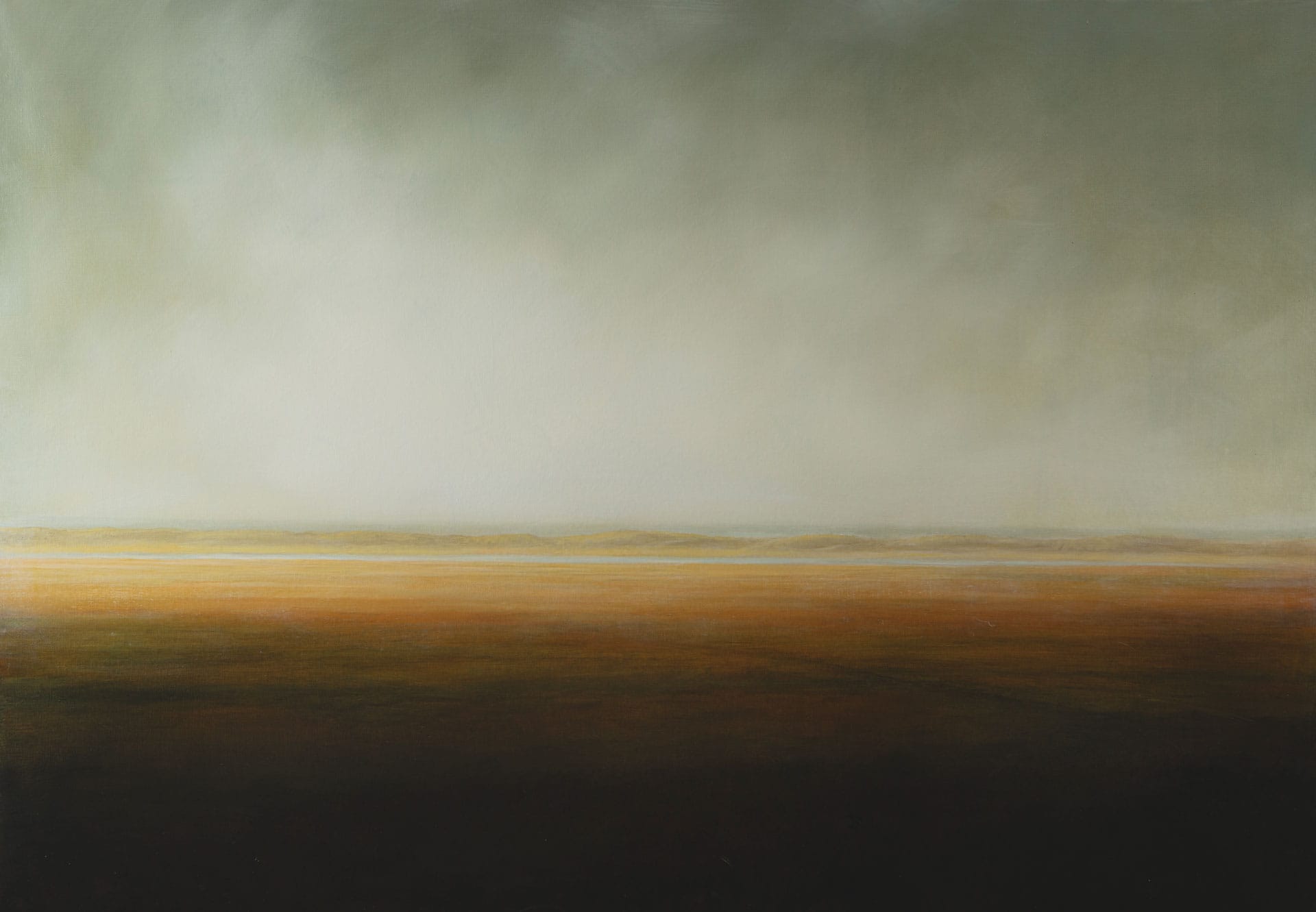 The Machair Plain, Uist, a contemporary landscape of the flat lands before the sea in The Western Isles by Victoria Orr Ewing