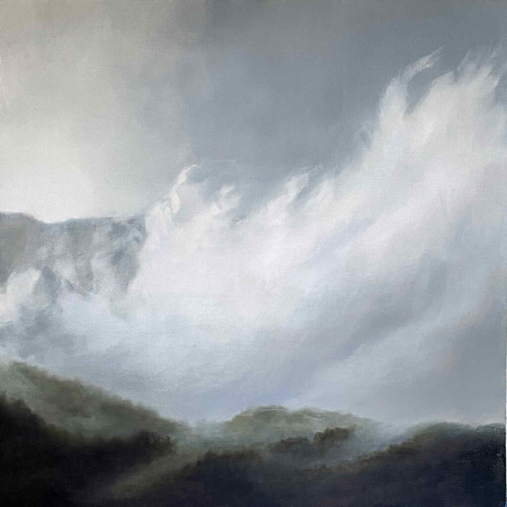 above-lucca Above Lucca, Landscape painting of Clouds rising from the valley in Italy, by Victoria Orr Ewing