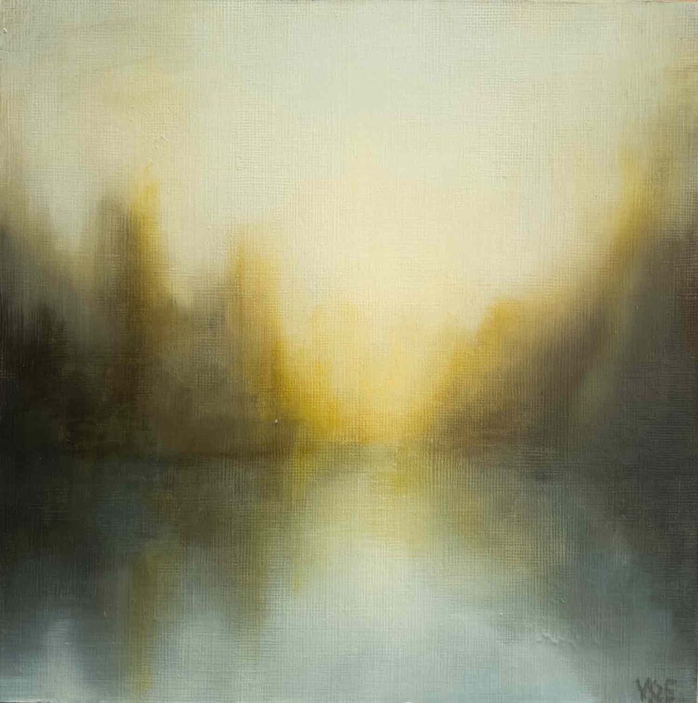 Between Structures. Imaginary Landscape Painting By Victoria Orr Ewing