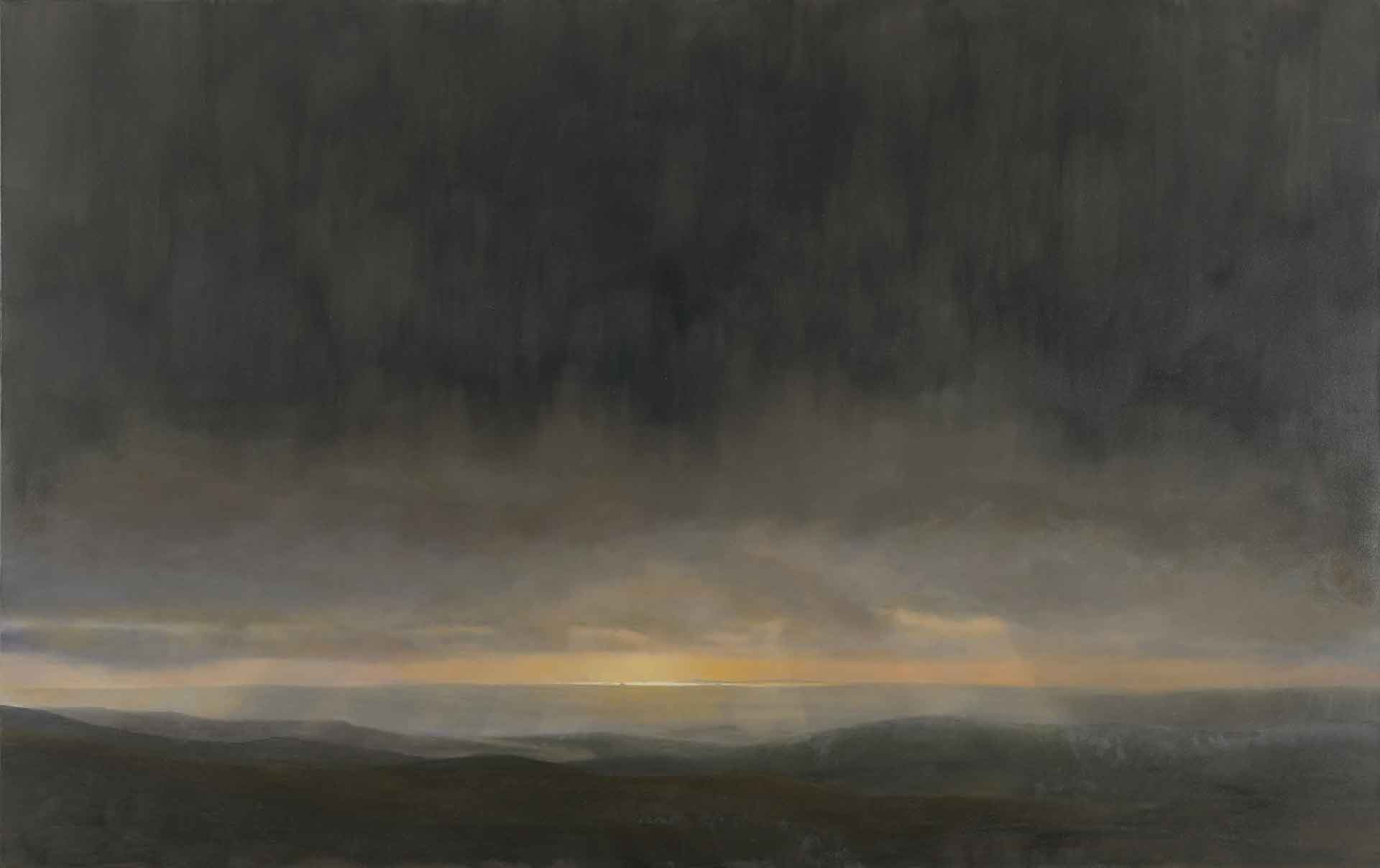 Dark Sunset From The Galloway Hills. Landscape Painting by Victoria Orr Ewing