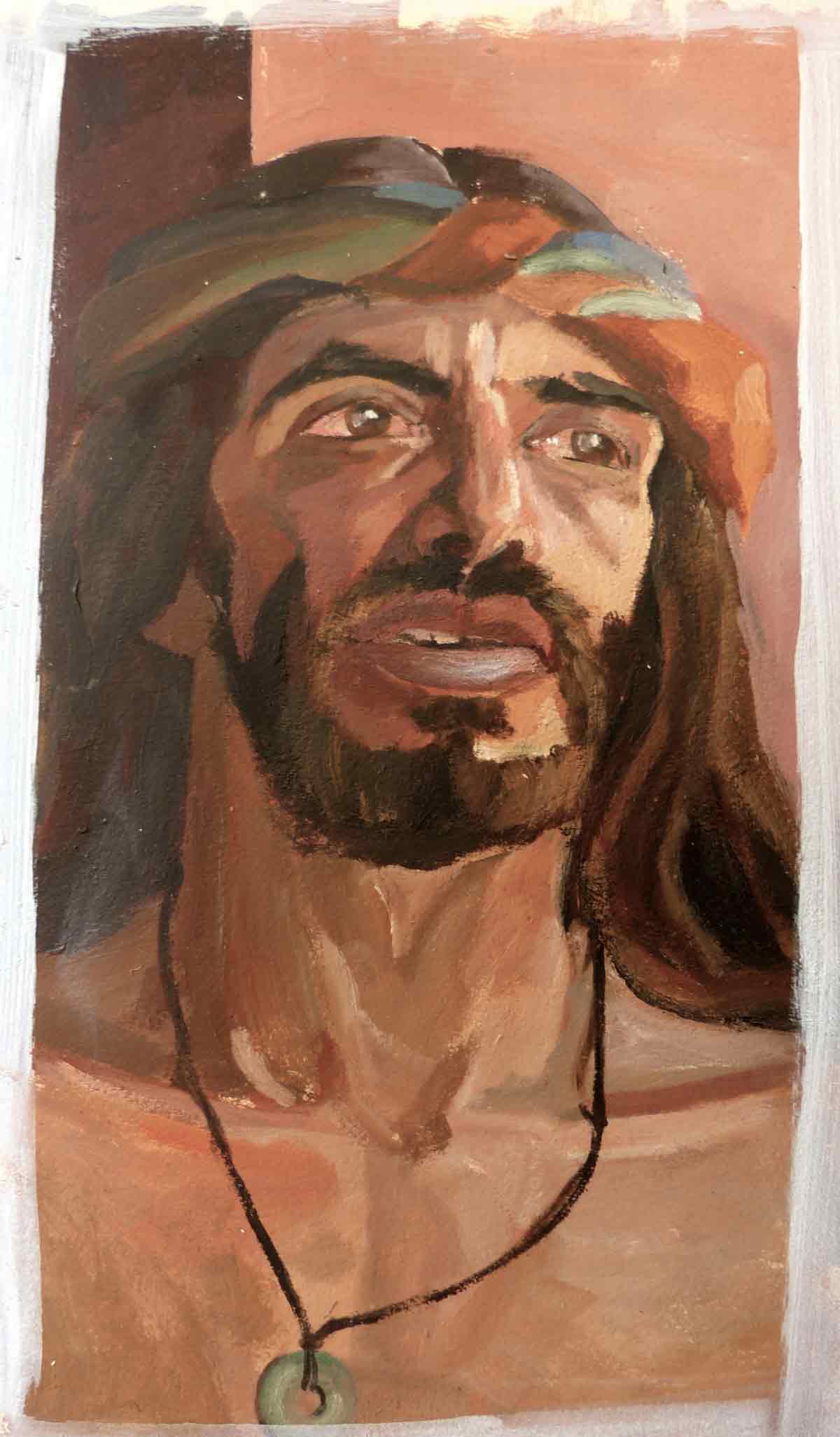 Sketch of a man in Goa, india by Victoria Orr Ewing