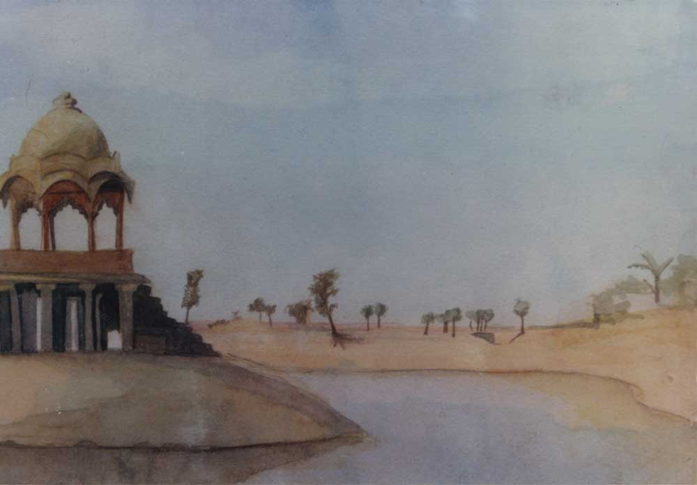 Sketch Of The Tank At Jaisalmer In India