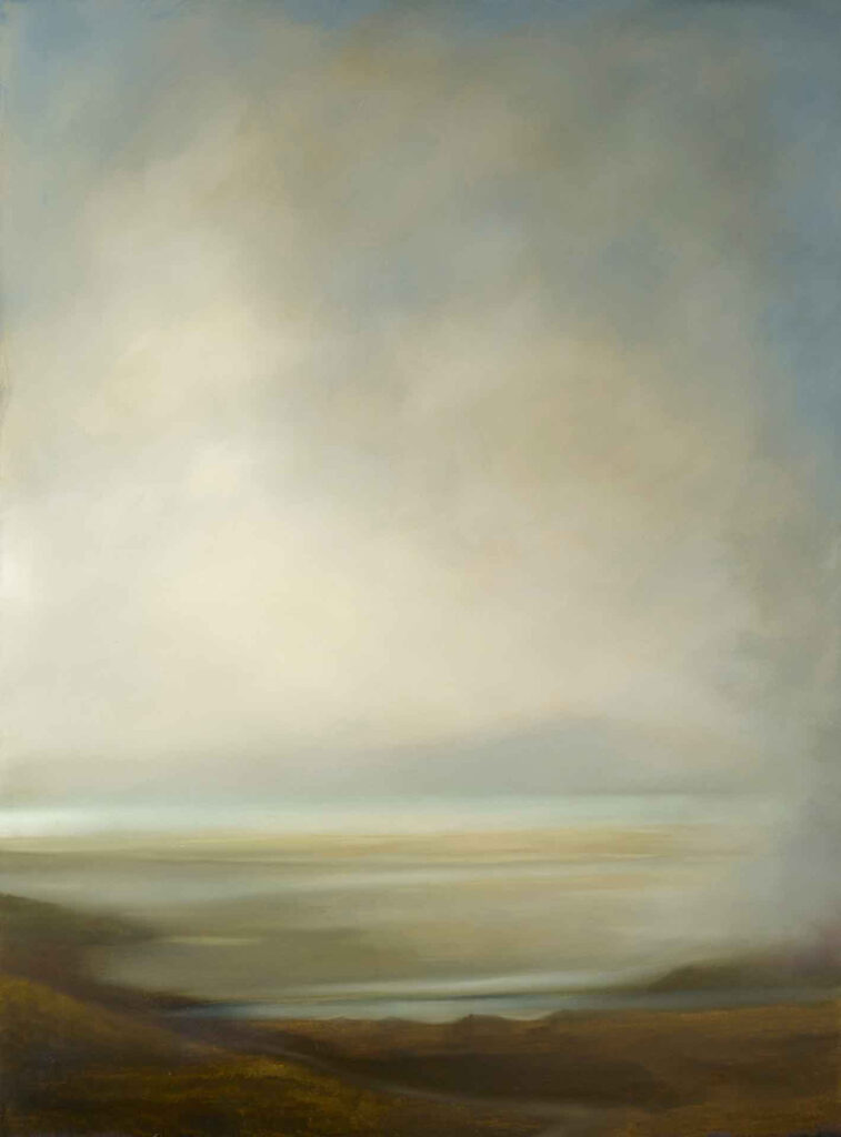 The Light Between The Mists At Luskentyre On The Isle Of Harris In The Western Isles - Landscape Painting By Victoria Orr Ewing