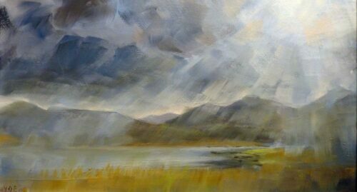 Plein Air Sketch Of Rain, Sun, Rain On Loch Don, Mull by Victoria Orr Ewing