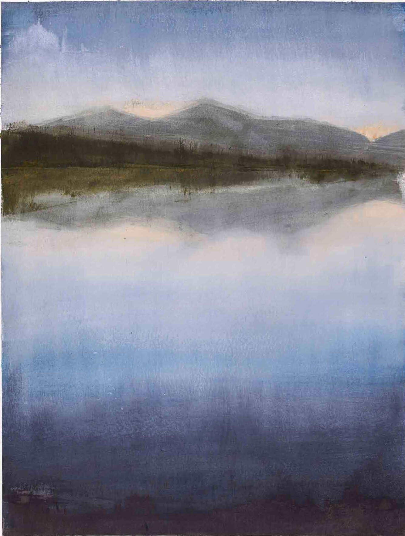 Reflected Sunrise On Loch Drimore On South Uist In The Outer Hebrides - Landscape Painting By Victoria Orr Ewing