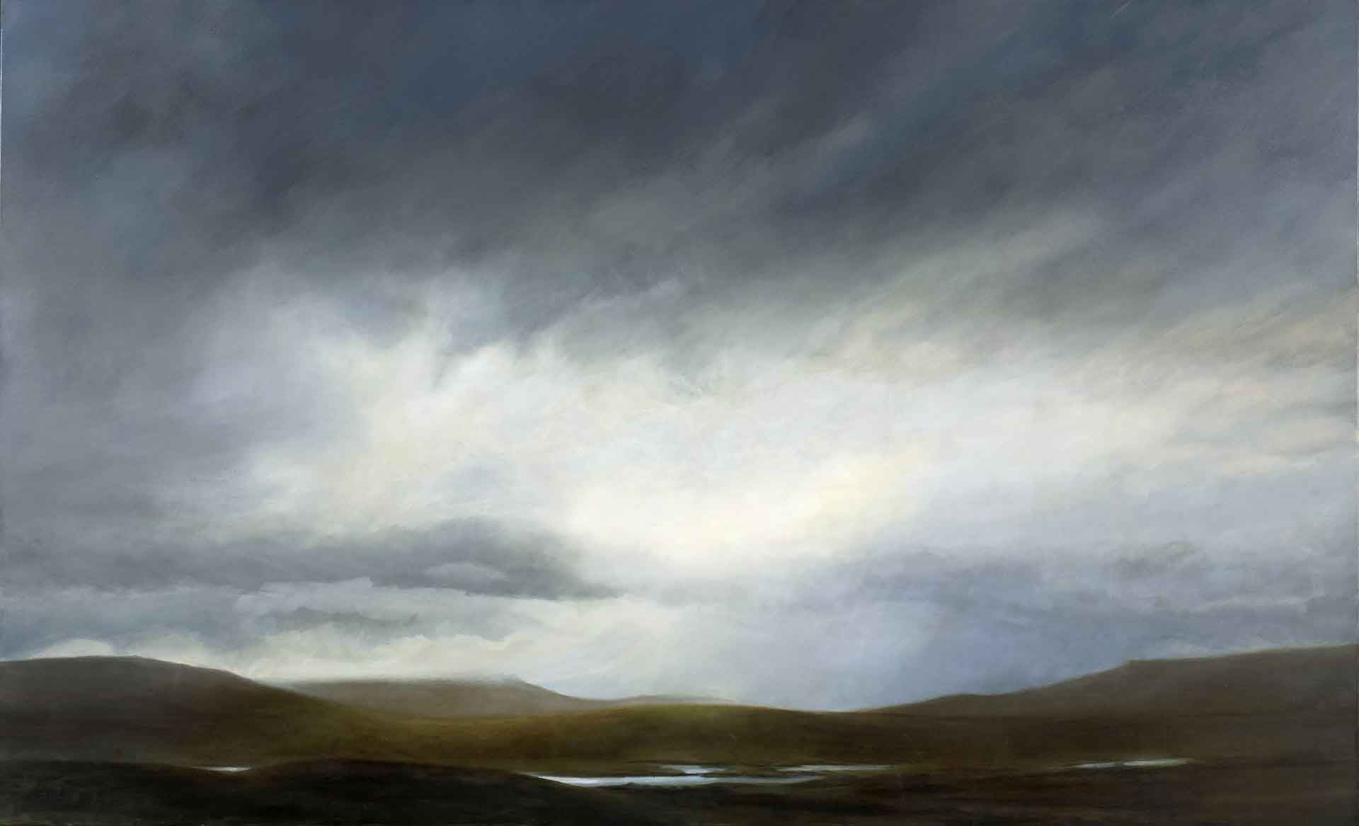 Shiny Pools on Rannoch Moor. Landscape Painting by Victoria Orr Ewing