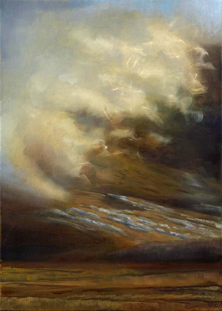 Sunlight and Clouds On Mealsival, Isle of Lewis. Contemporary Scottish Landscape Painting By Victoria Orr Ewing